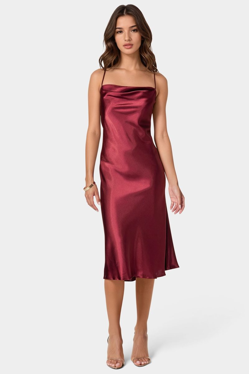 Satin Midi Slip Dress