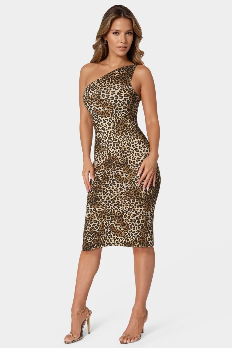 One Shoulder Midi With Gold Trim