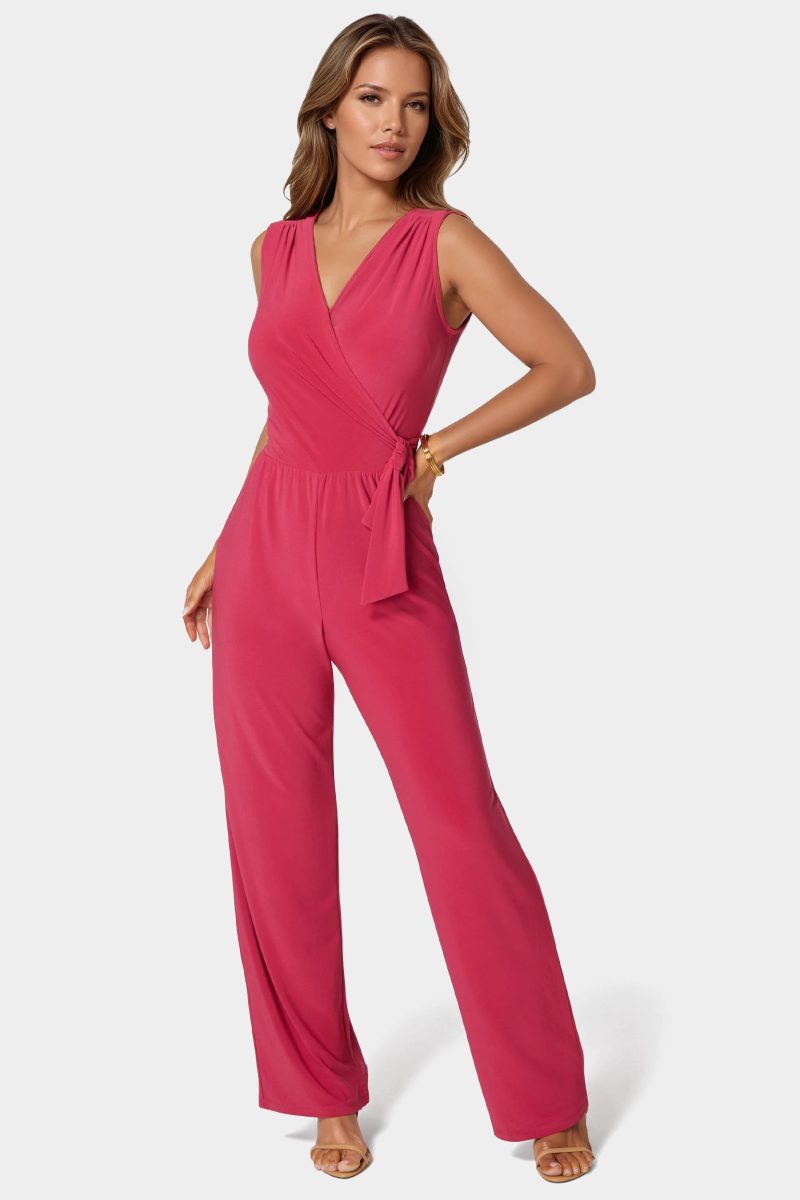 Jersey Wrap Tie Jumpsuit