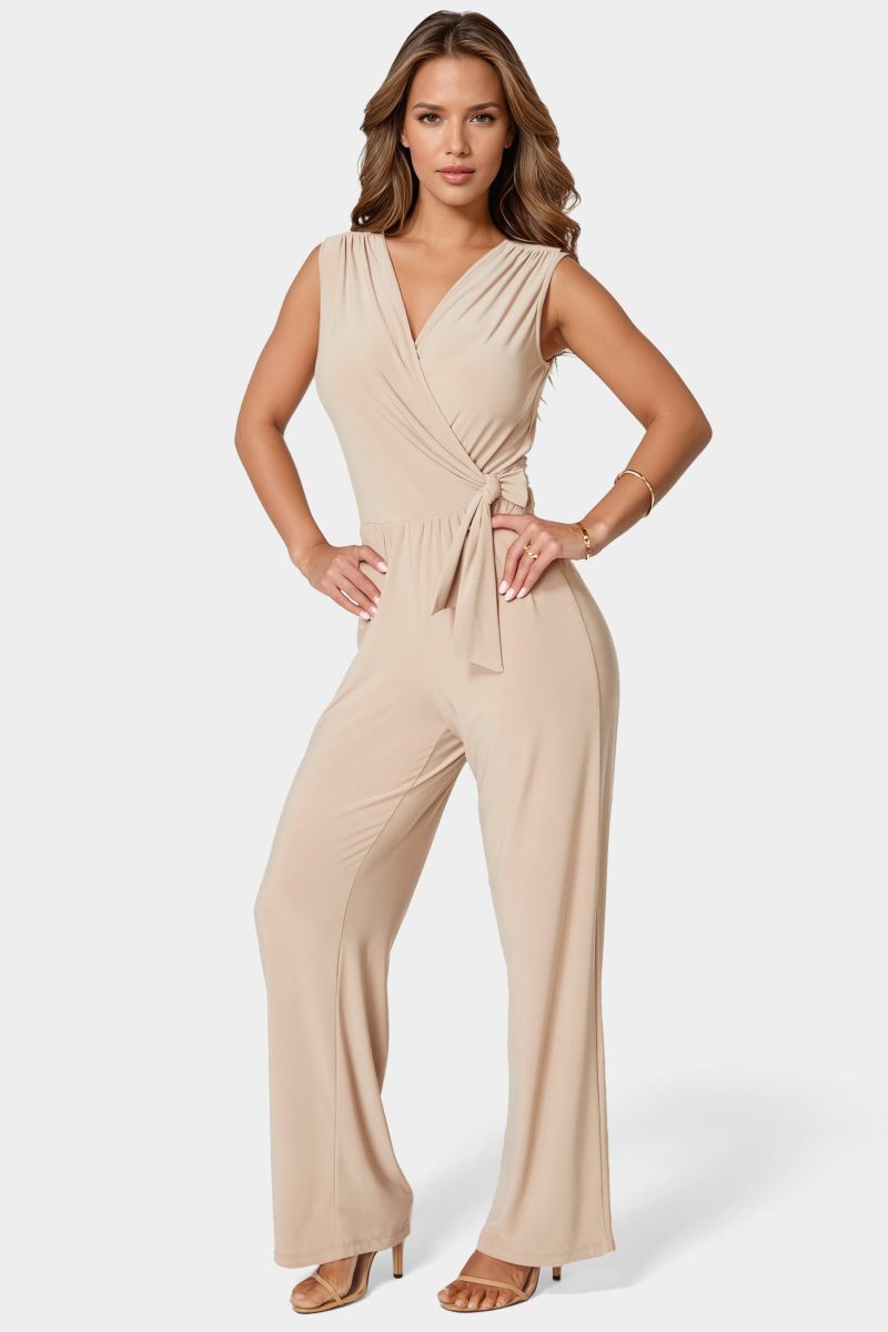 Jersey Wrap Tie Jumpsuit