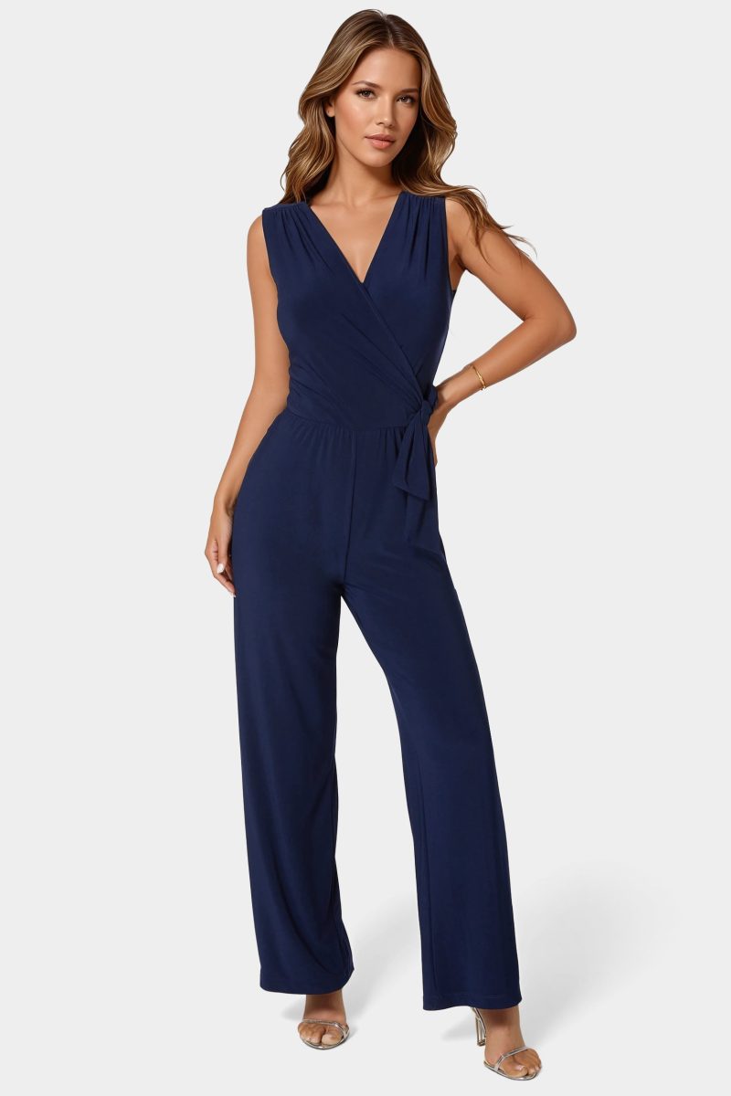 Jersey Wrap Tie Jumpsuit
