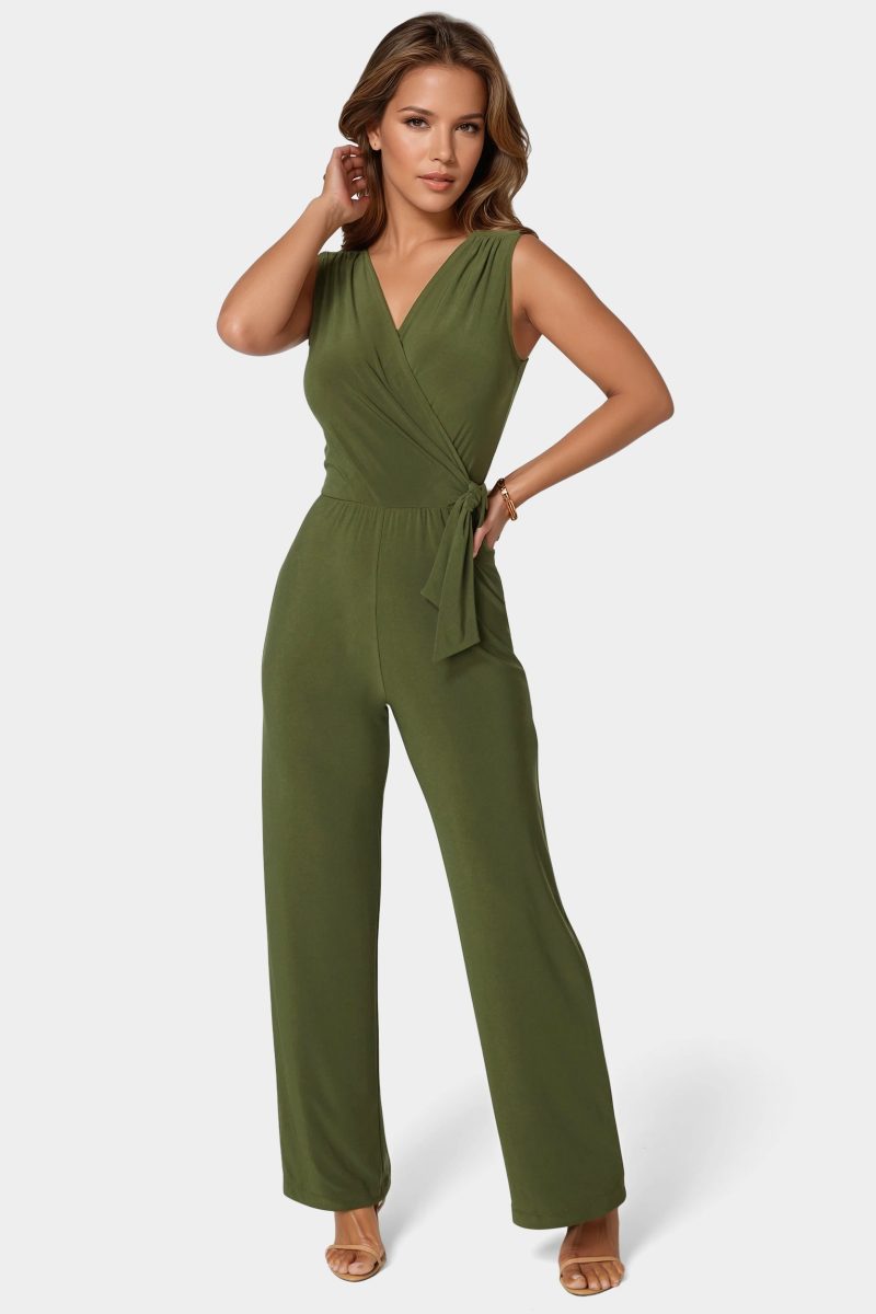 Jersey Wrap Tie Jumpsuit