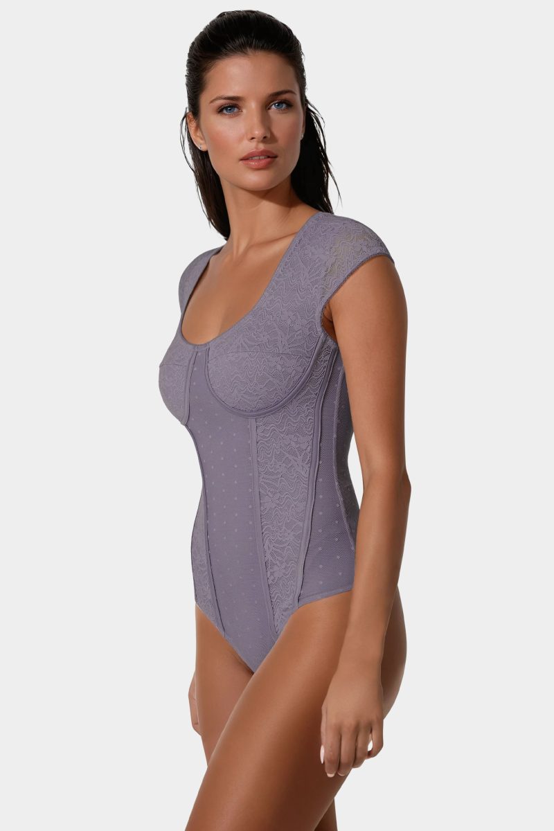 Swiss Dot Lace Bodysuit