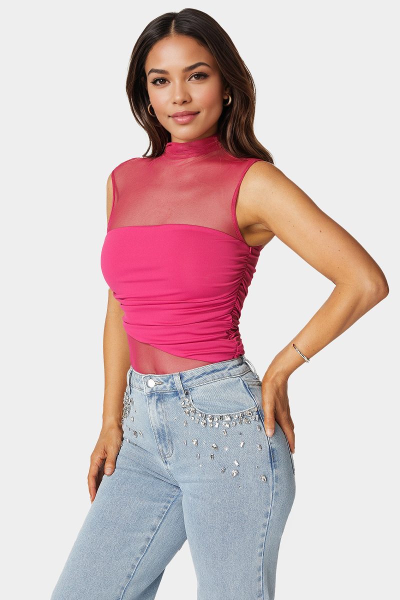 Draped Knit Bodysuit