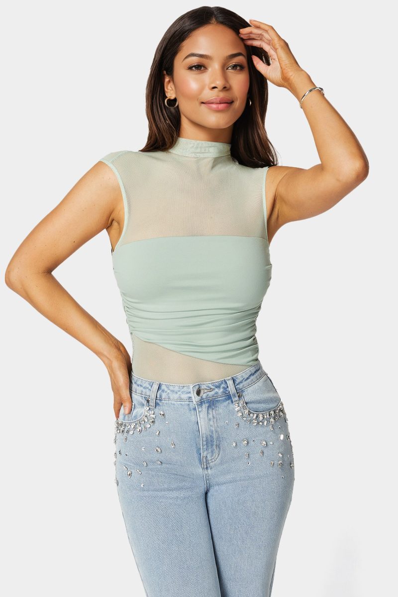 Draped Knit Bodysuit