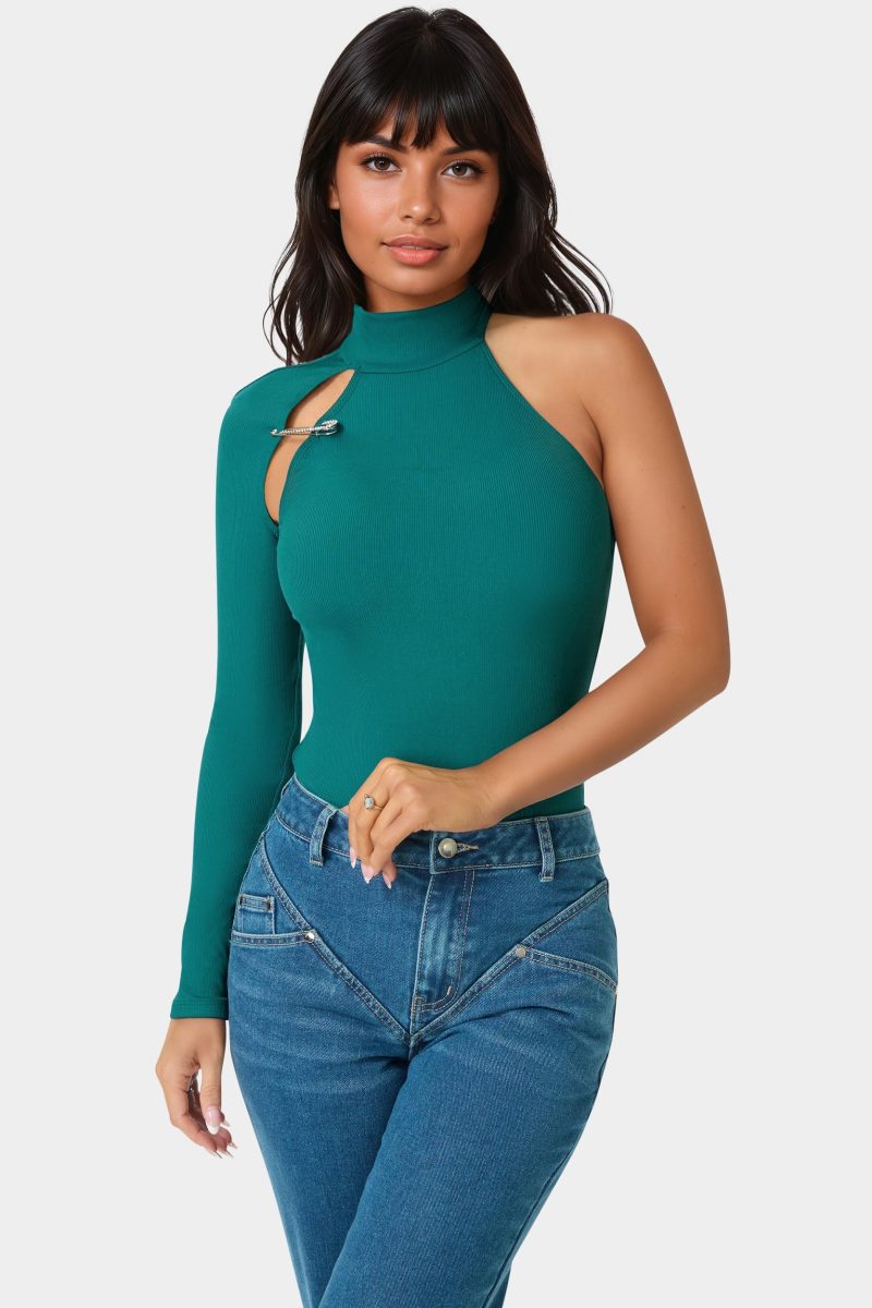 Power Rib One Sleeve Bodysuit