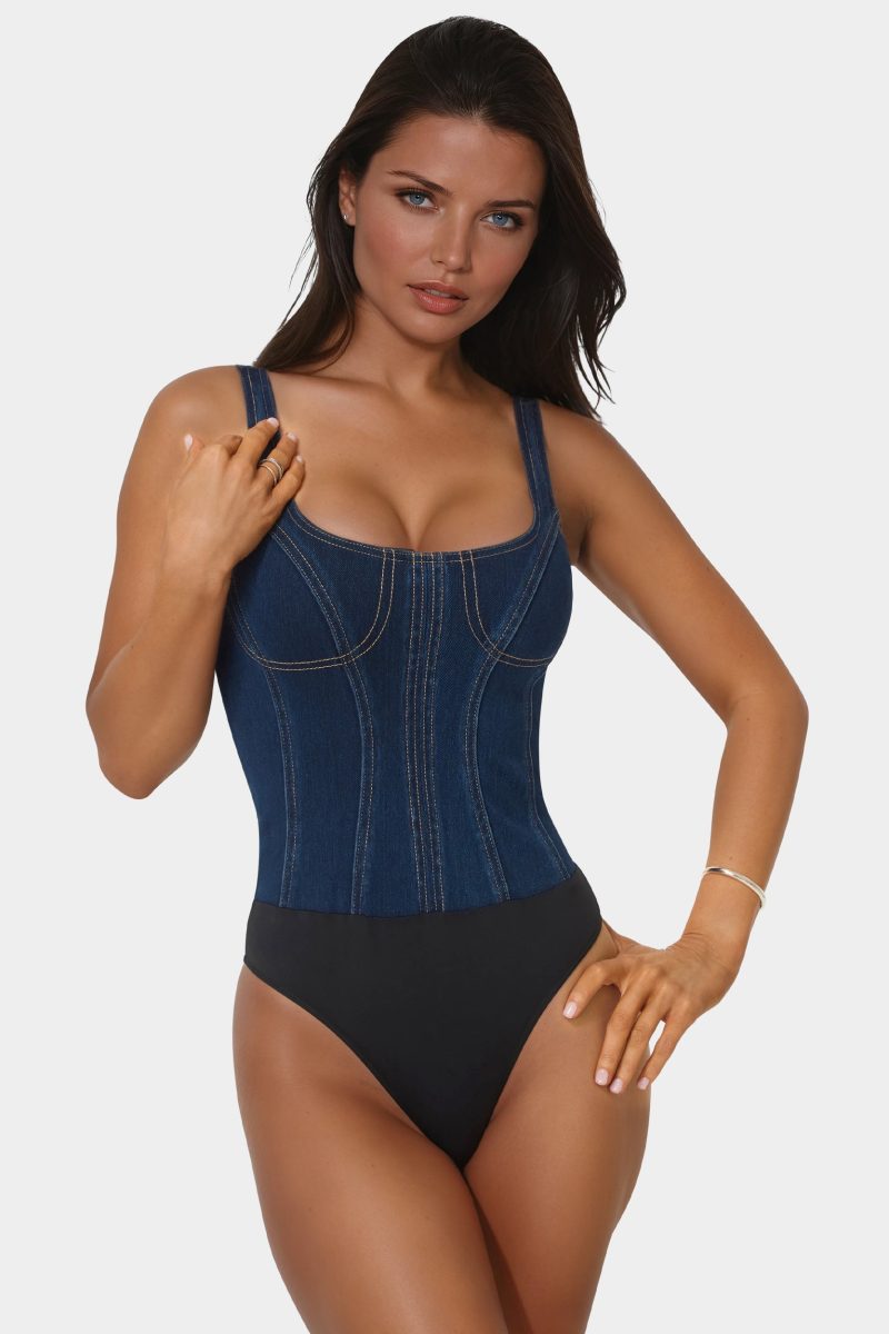 Fitted Denim Bodysuit