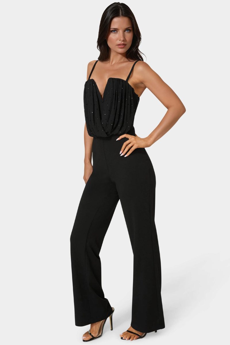 Embellished Flared Leg Jumpsuit