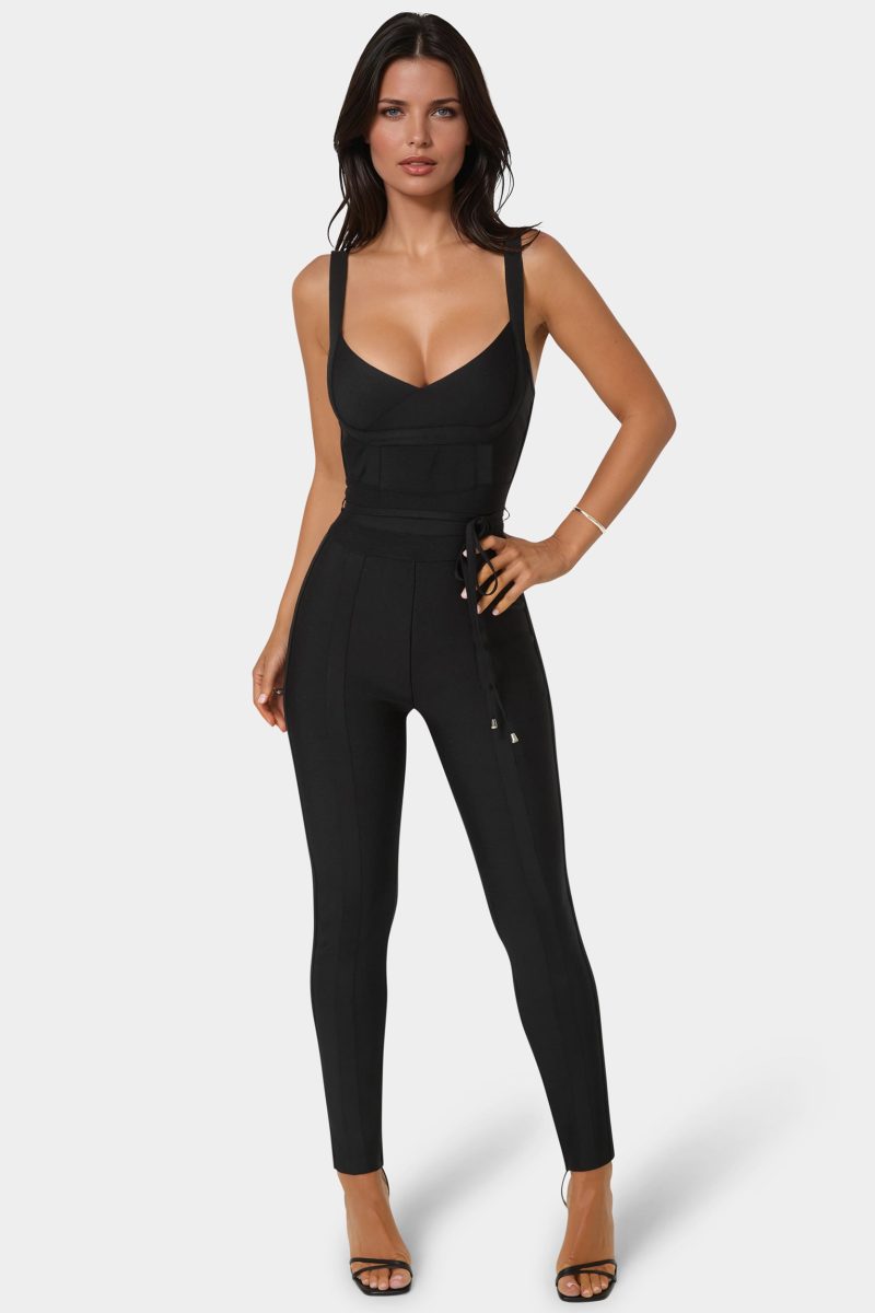 Bandage Knit Sleeveless Catsuit