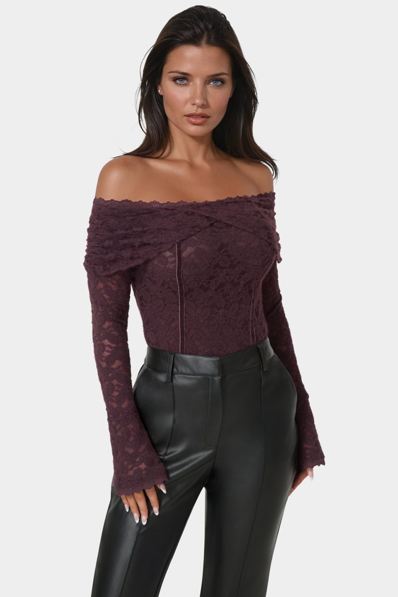 Off Shoulder Fluffy Lace Top
