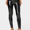 High Waist Elastic Waistband Shiny Vegan Leather Legging