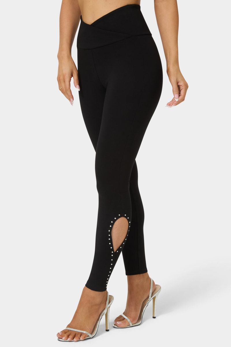 High Waist Rhinestone Legging