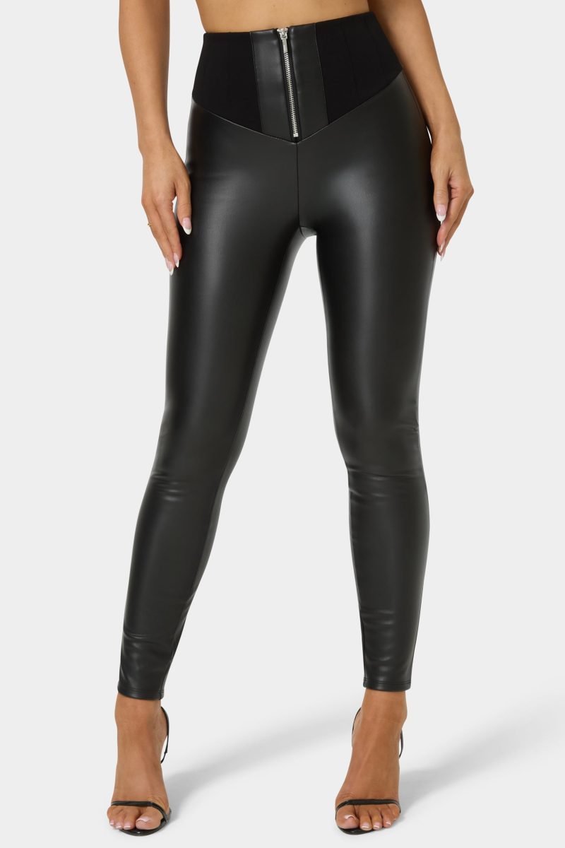 High Waist Vegan Leather Legging