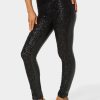 High Waist Elastic Waistband Sequin Legging