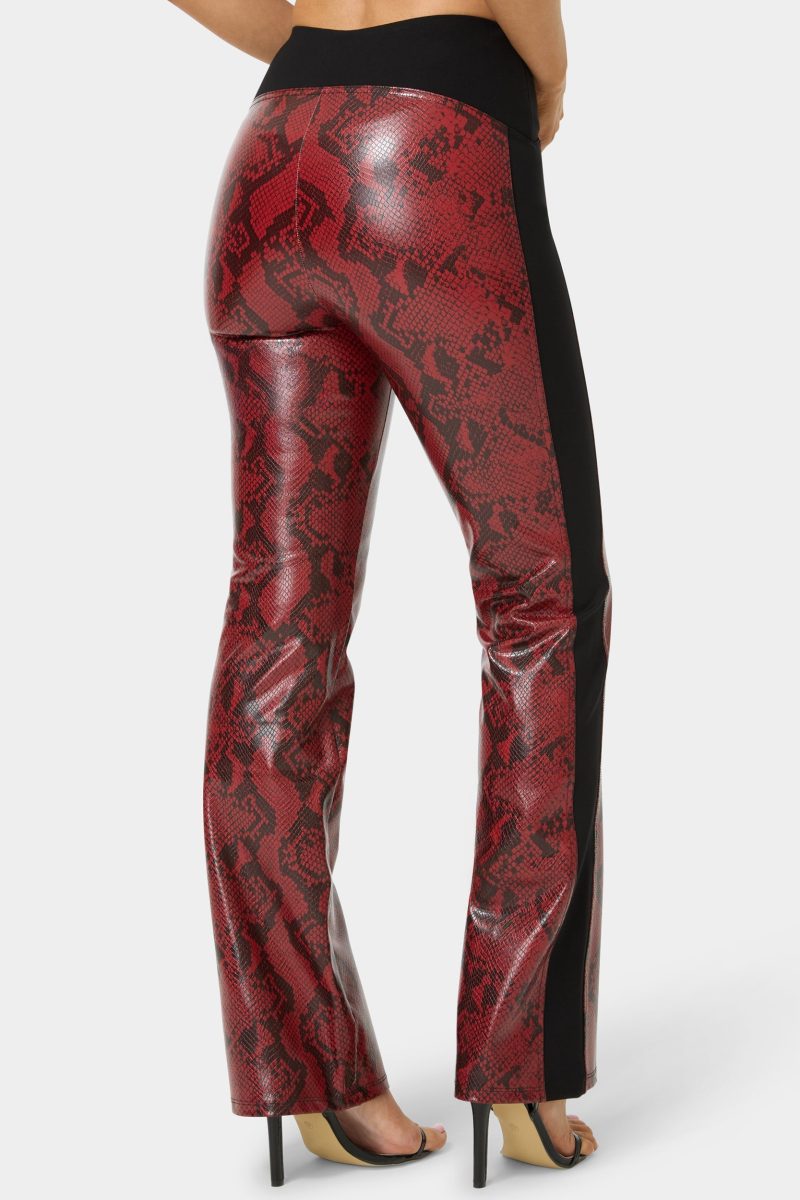 High Waist Snake Skin Mini Flare Pant