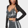 Lace Shrug And Sequins Cami