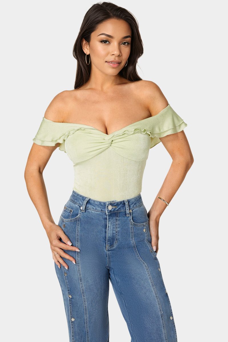 Off Shoulder Twisted Front Top