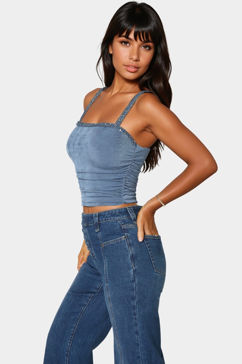 Braided Strap Knit Top