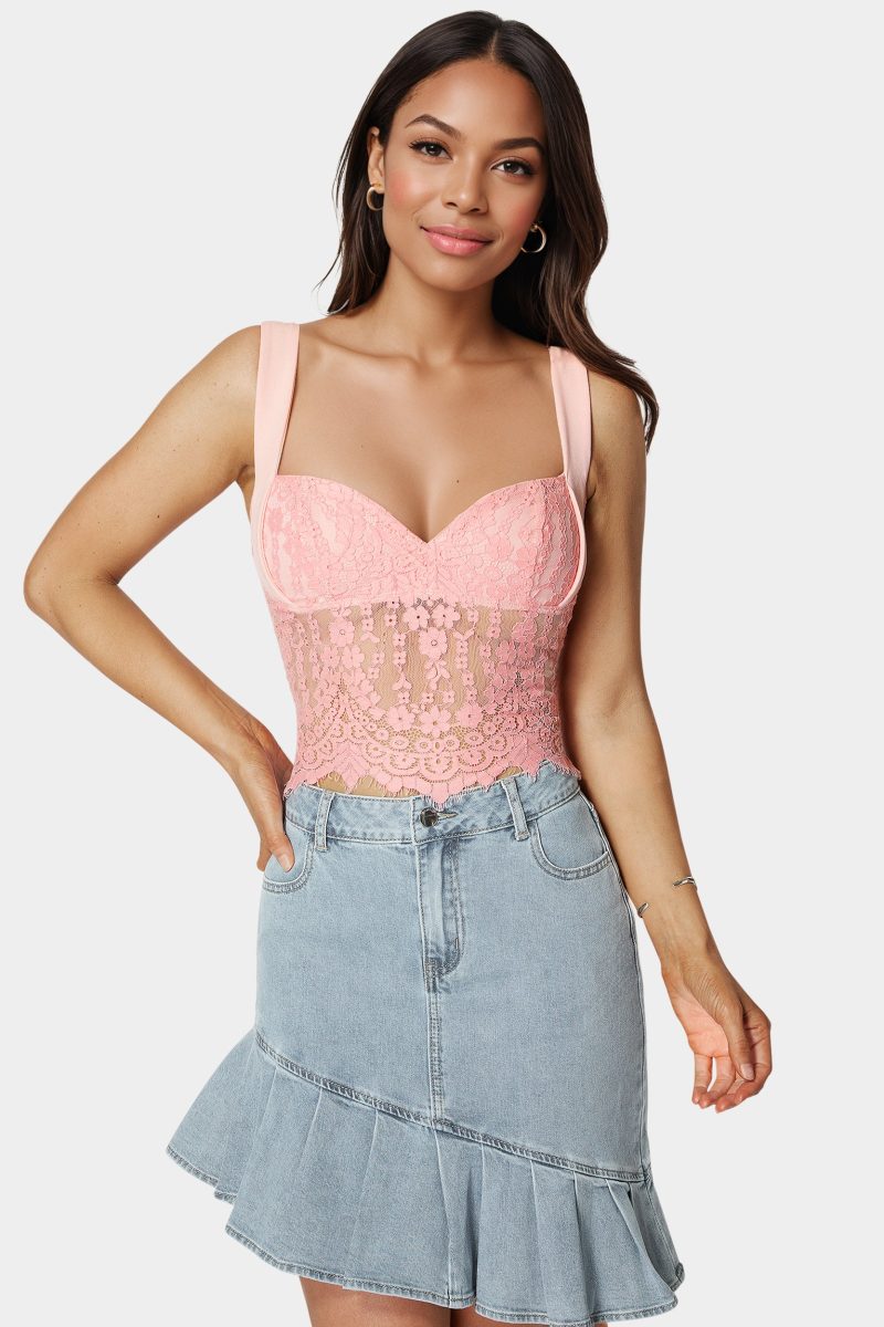 Lace Sweetheart Top