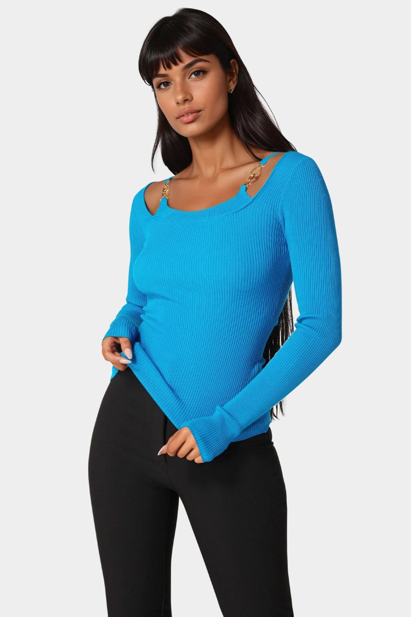 Strap Detail Sweater Top