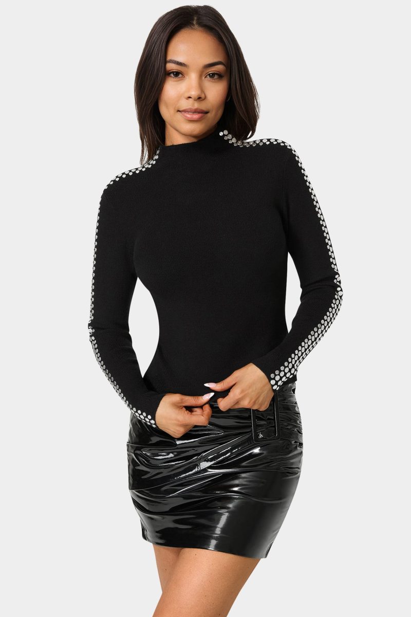 Studded Long Sleeve Sweater