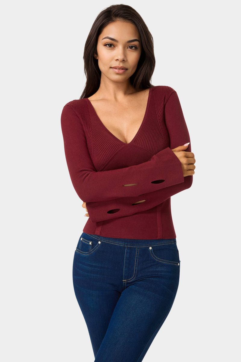 Cut Out Sleeve Detail Sweater