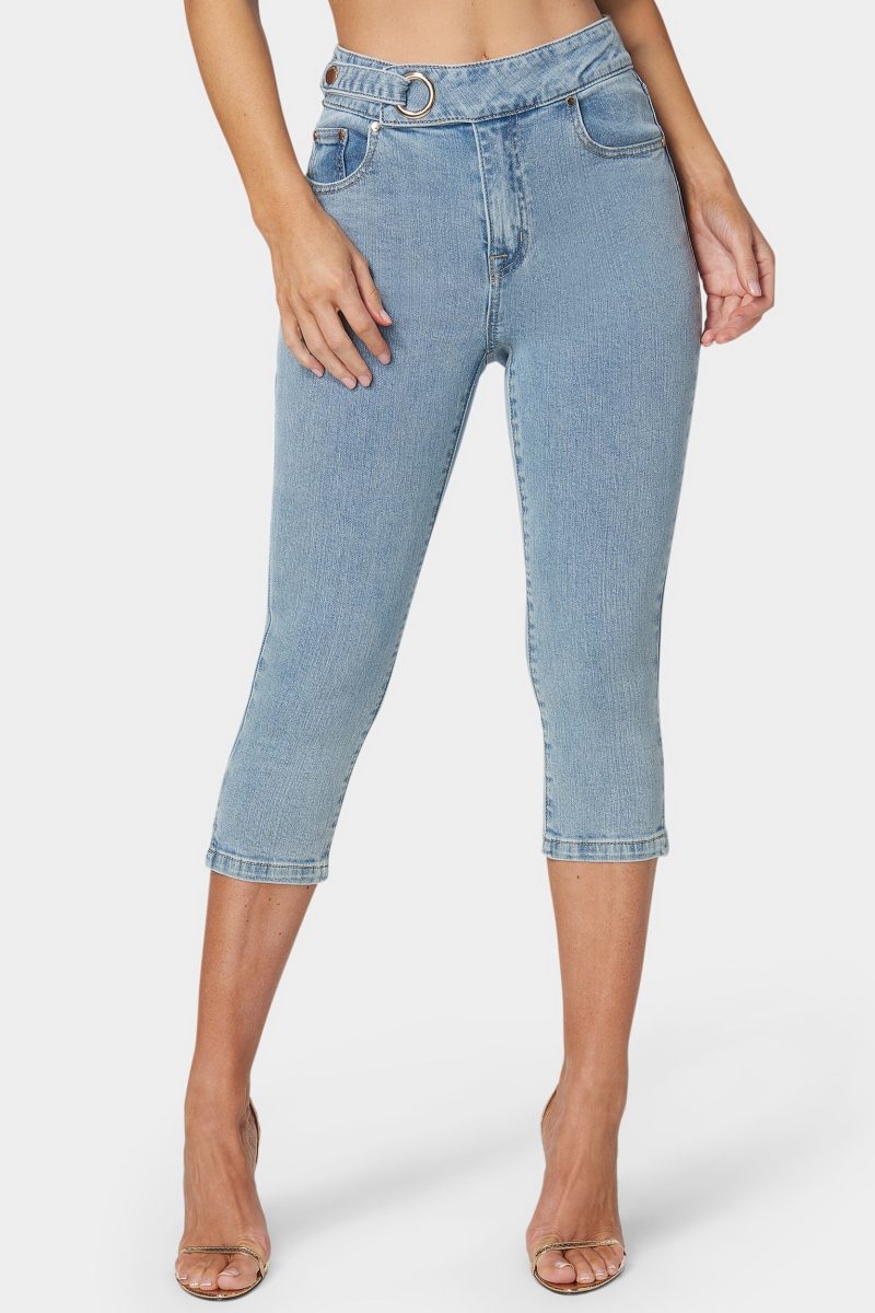 Natural Waist Denim Capri