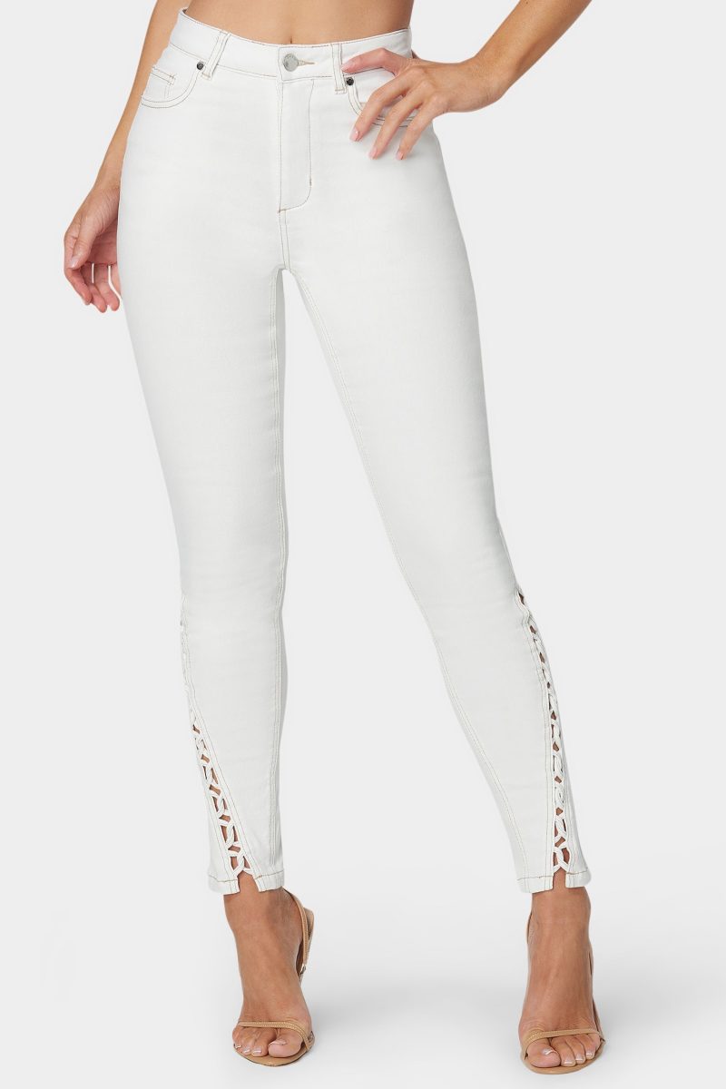 White High Waist Skinny Leg Jeans