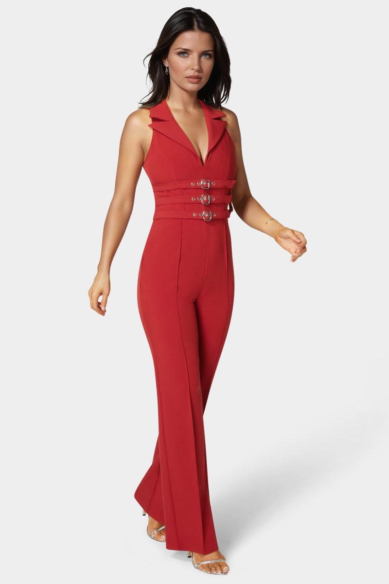 Belted Straight Leg Jumpsuit