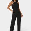 Tuxedo Straight Flared Leg Jumpsuit