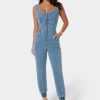 Corset Jogger Denim Jumpsuit
