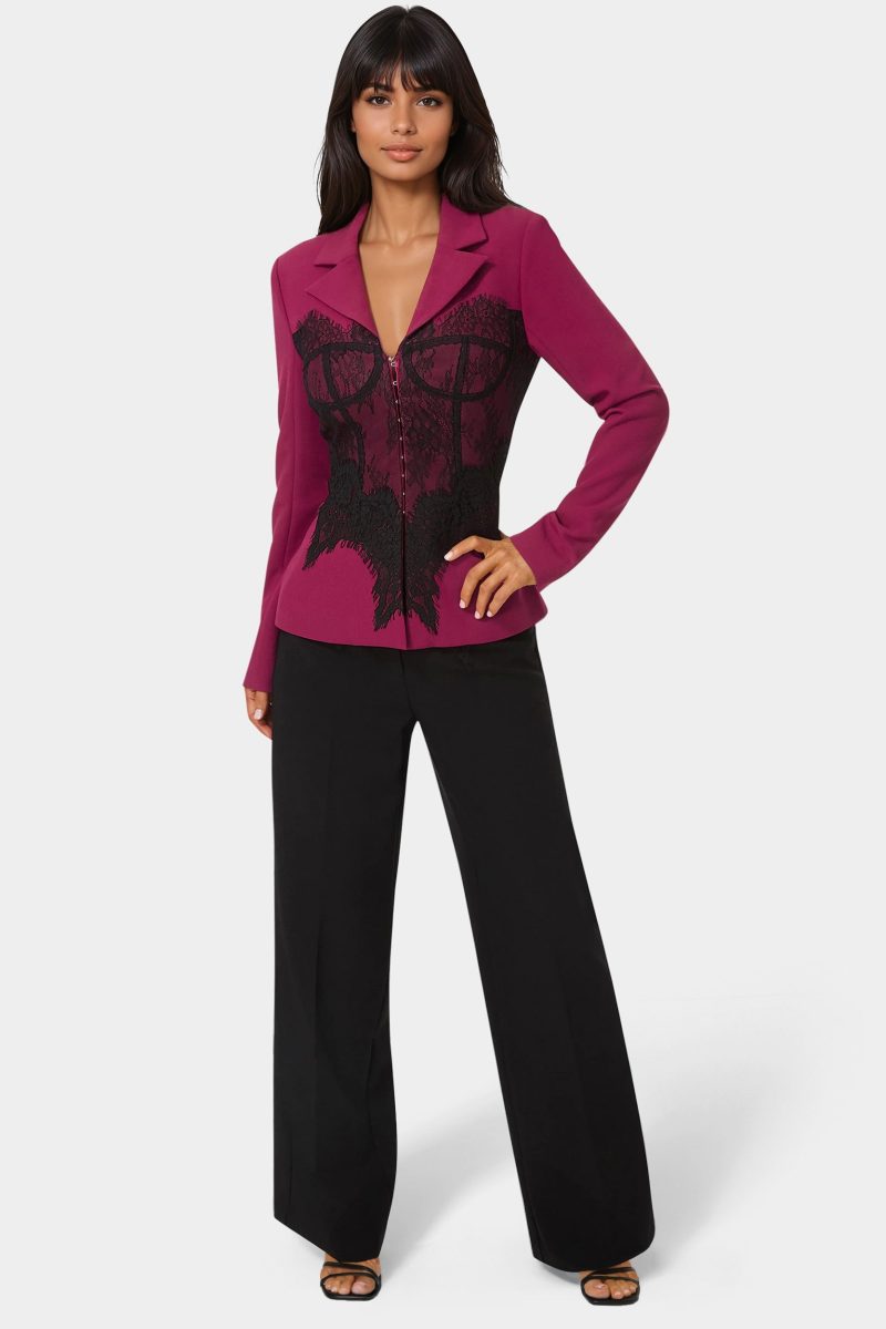 Tailored Lace Corset Illusion Blazer