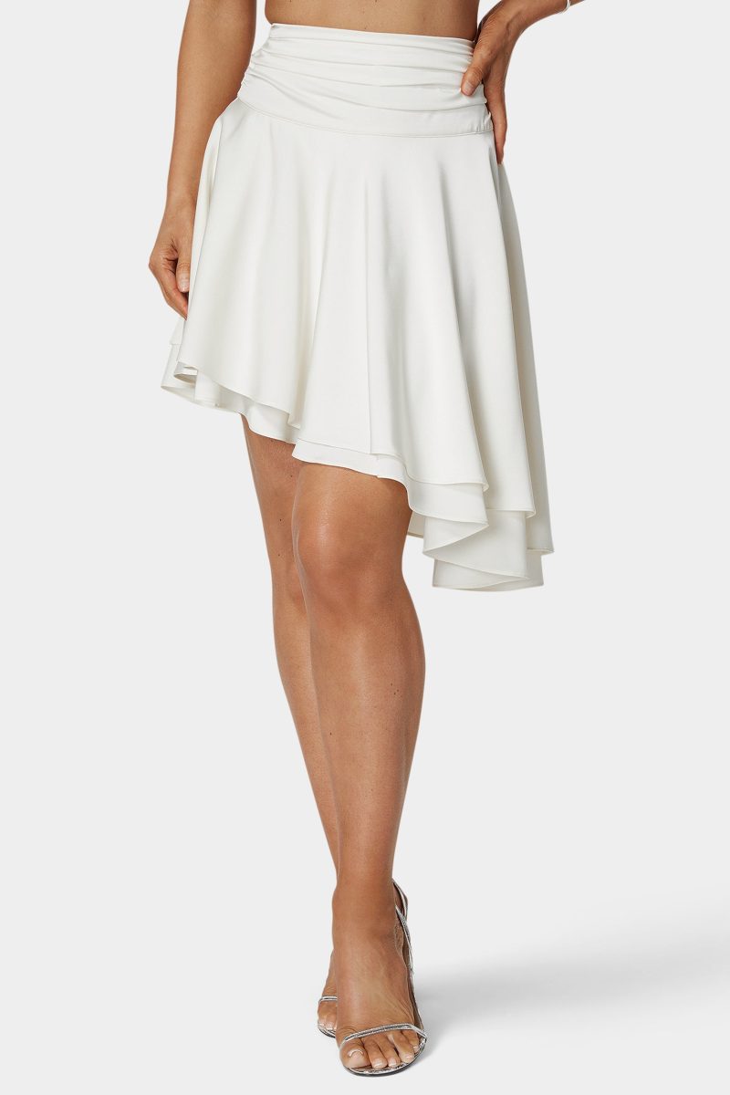 Asymmetric Satin Midi Skirt