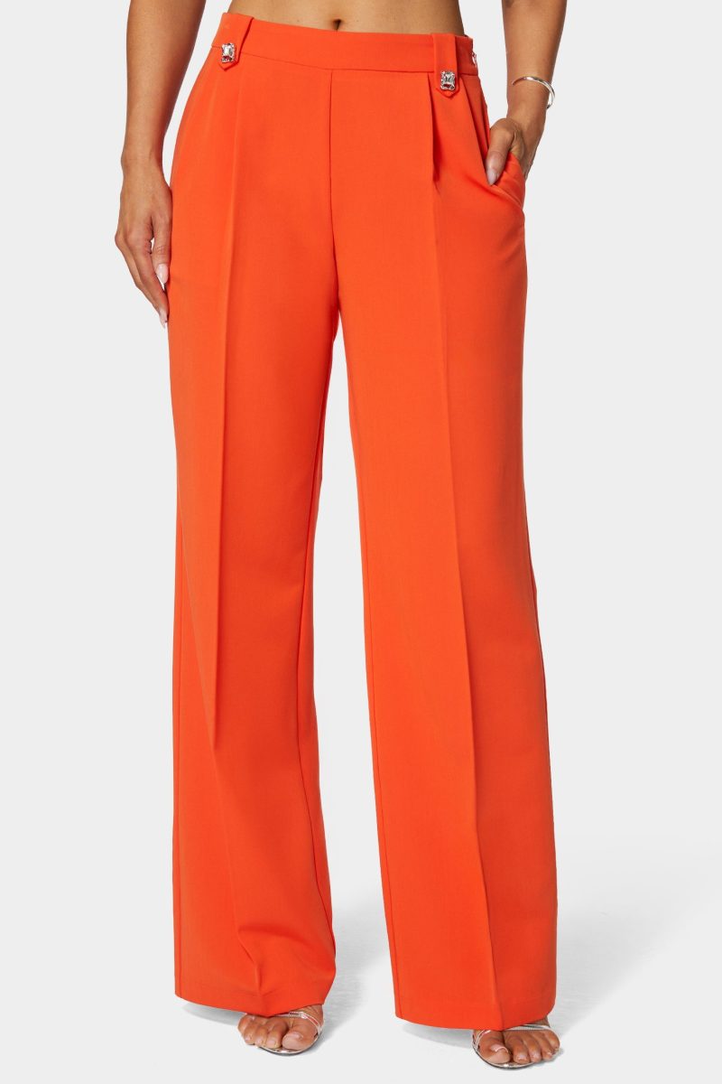 High Waist Straight Flared Pant