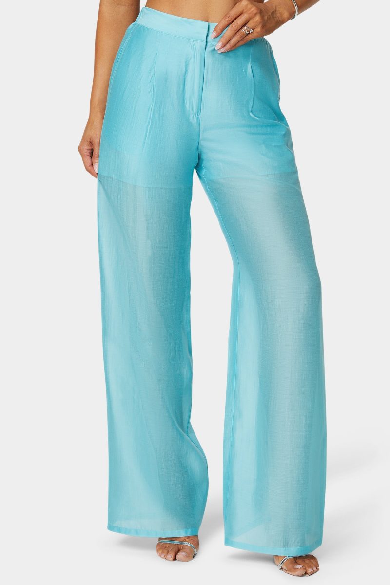 High Waist Palazzo Leg Pull On Pant