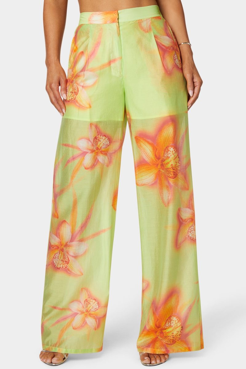 High Waist Palazzo Leg Pull On Pant