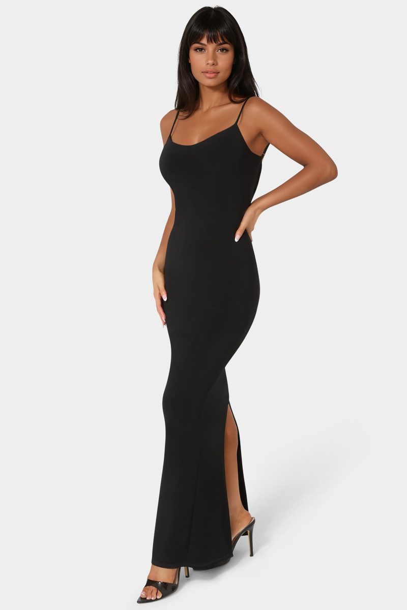 Backless Lace Inset Maxi Dress