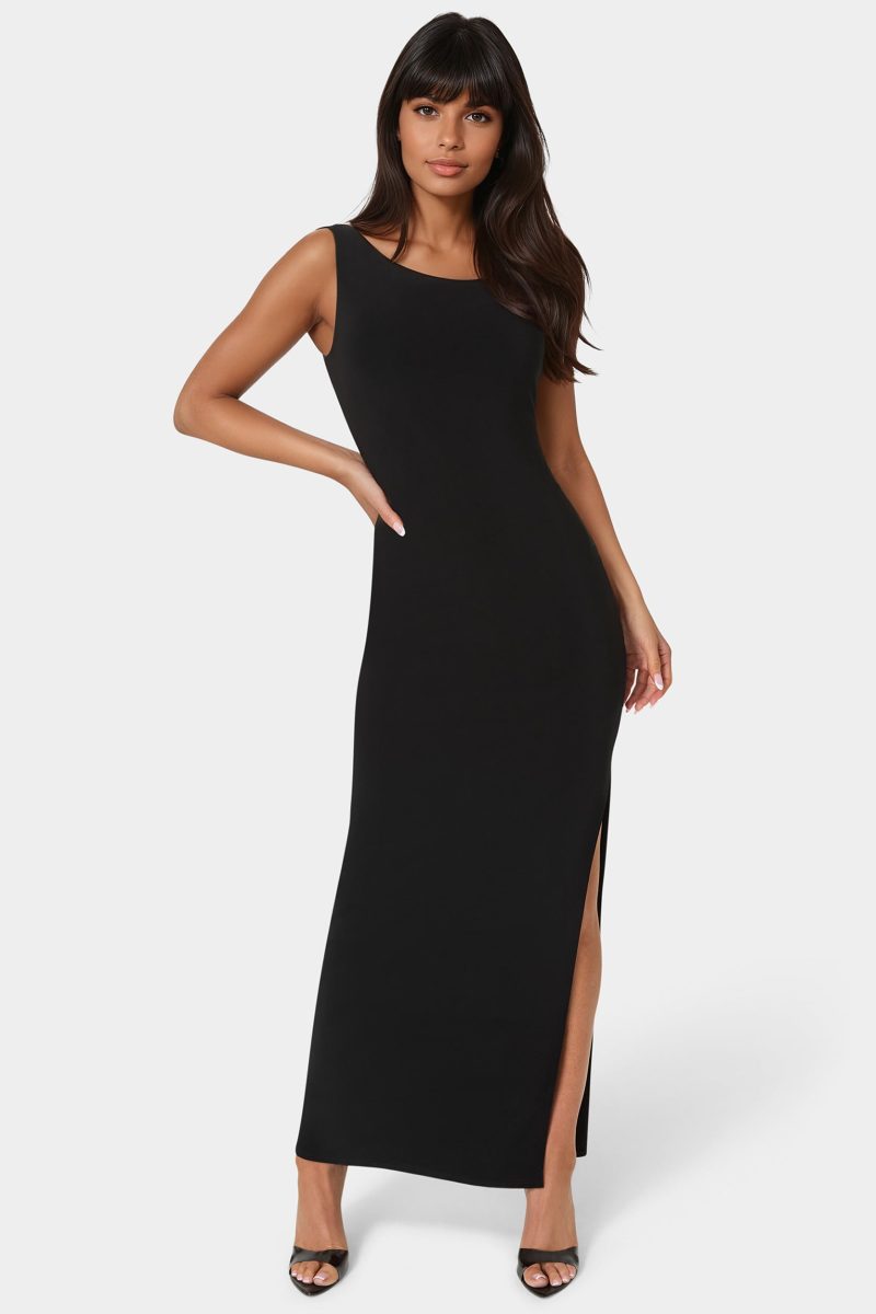 One Shoulder High Slit Maxi Dress