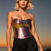 Strapless Scoop Neck Sequin Bustier Top