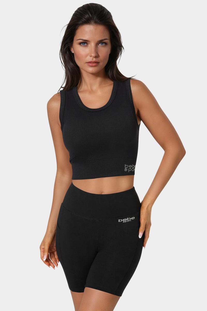 Double Layer Front Seamless Crop Tank