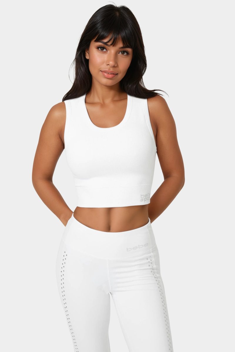 Double Layer Front Seamless Crop Tank