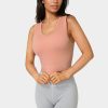 Double Layer Front Seamless Crop Tank