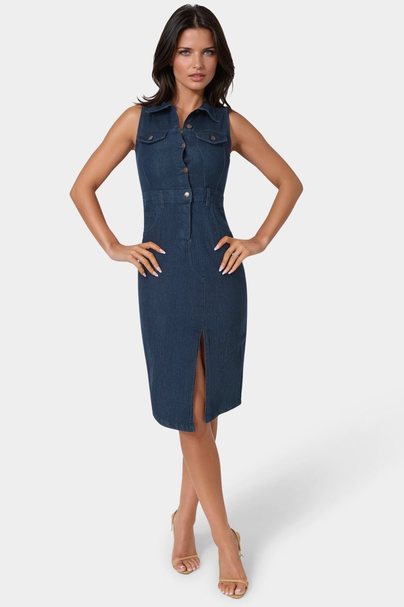 The Sleeveless Midi Shirt Dress