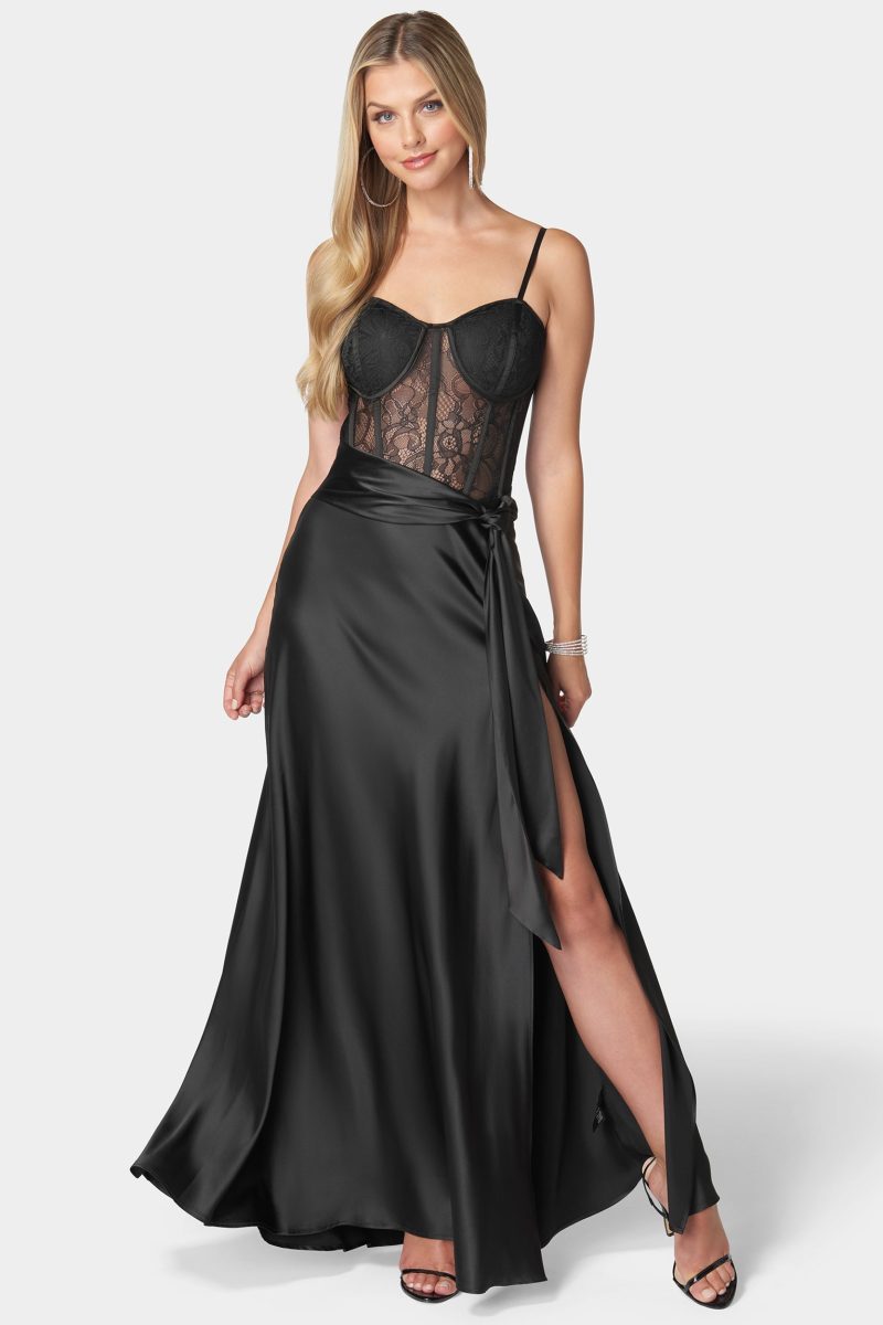 Lace And Satin Bustier Gown