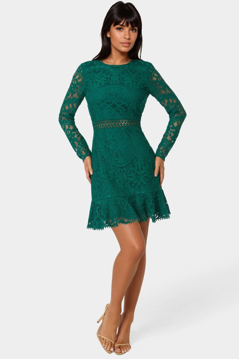 Open Back Lace Mini Dress