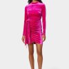 Beaded Sash Velvet Mini Dress