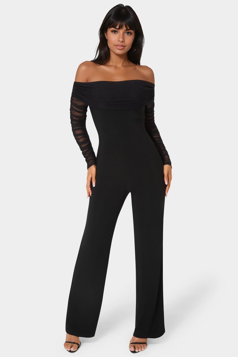 Off Shoulder Ruched Jumpsuit