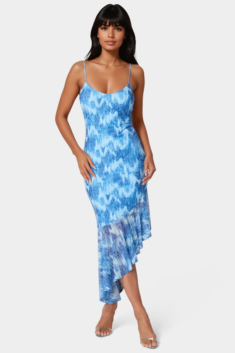 Cascade High Low Mesh Dress