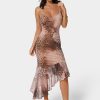 Cascade High Low Mesh Dress
