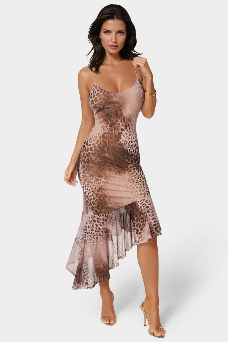 Cascade High Low Mesh Dress